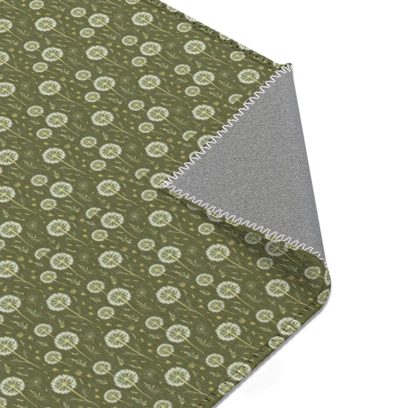 Dandelions Green Area Rugs - Polyester Chenille Design - DipaliZ