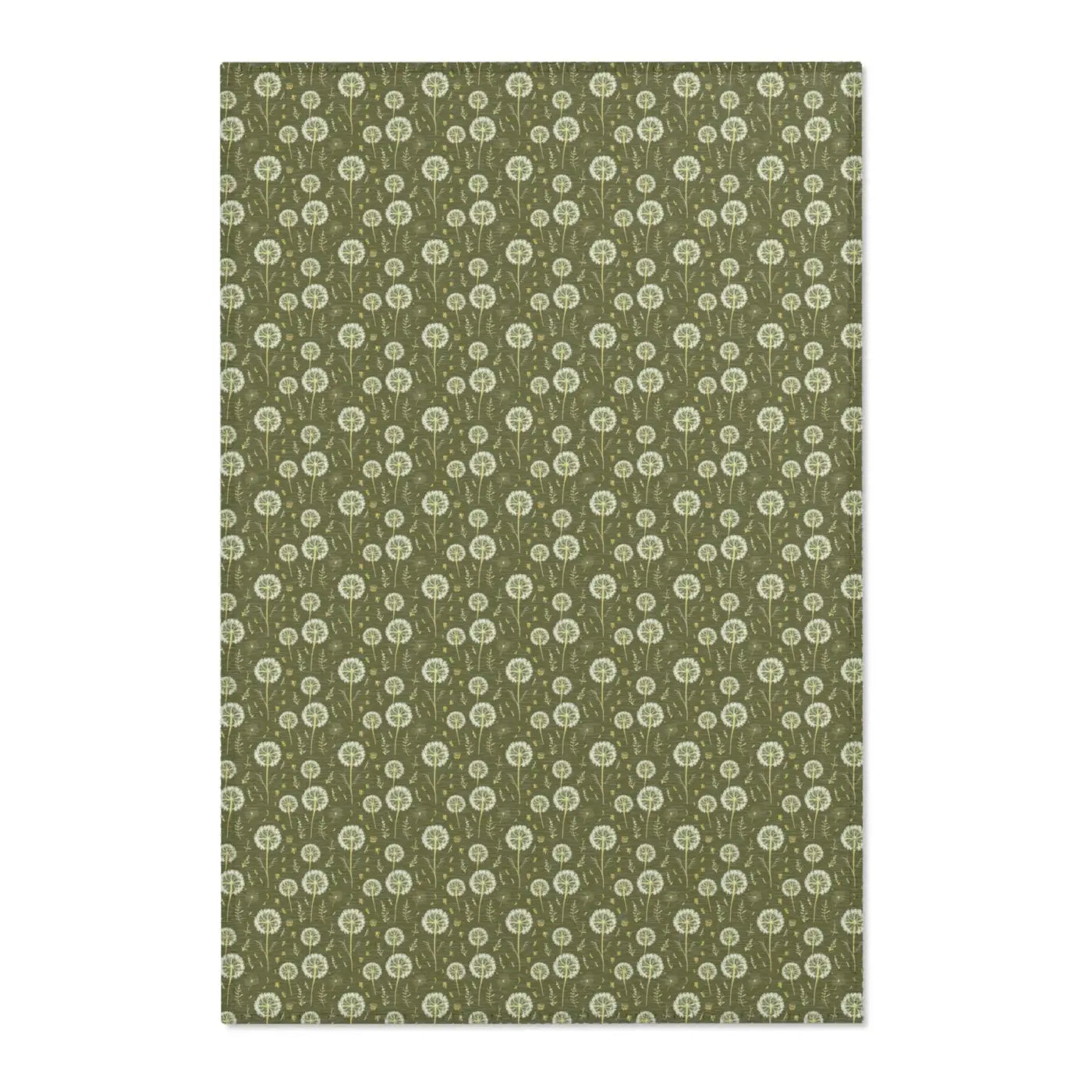 Dandelions Green Area Rugs - Polyester Chenille Design - DipaliZ