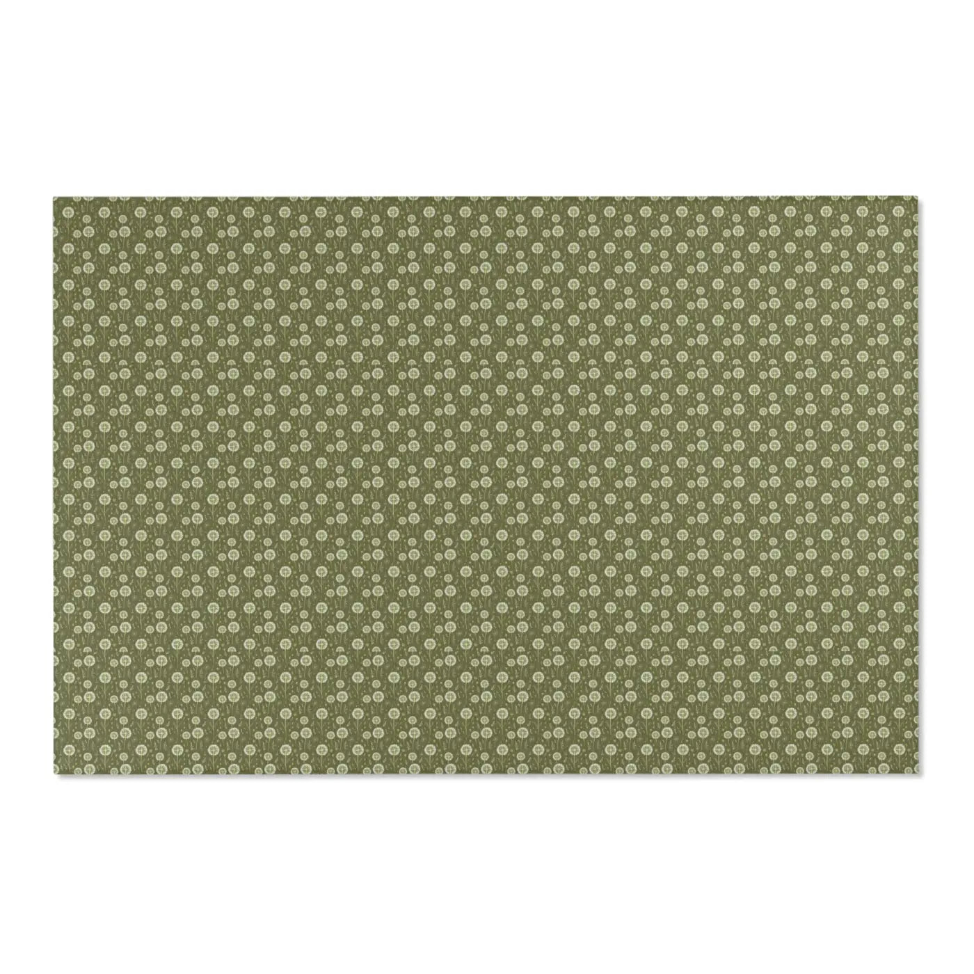 Dandelions Green Area Rugs - Polyester Chenille Design - DipaliZ