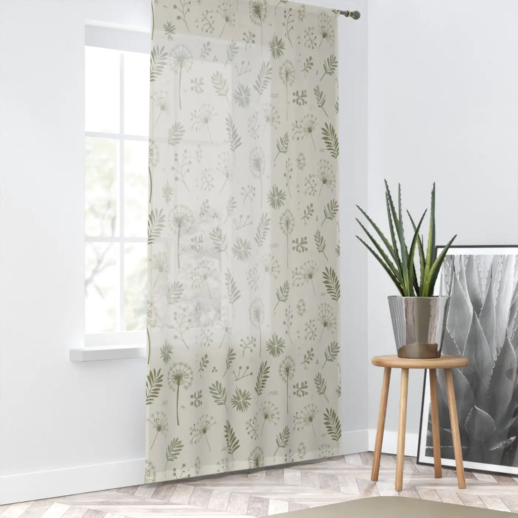Leaves Window Curtain - Dandelion Nature Design - DipaliZ