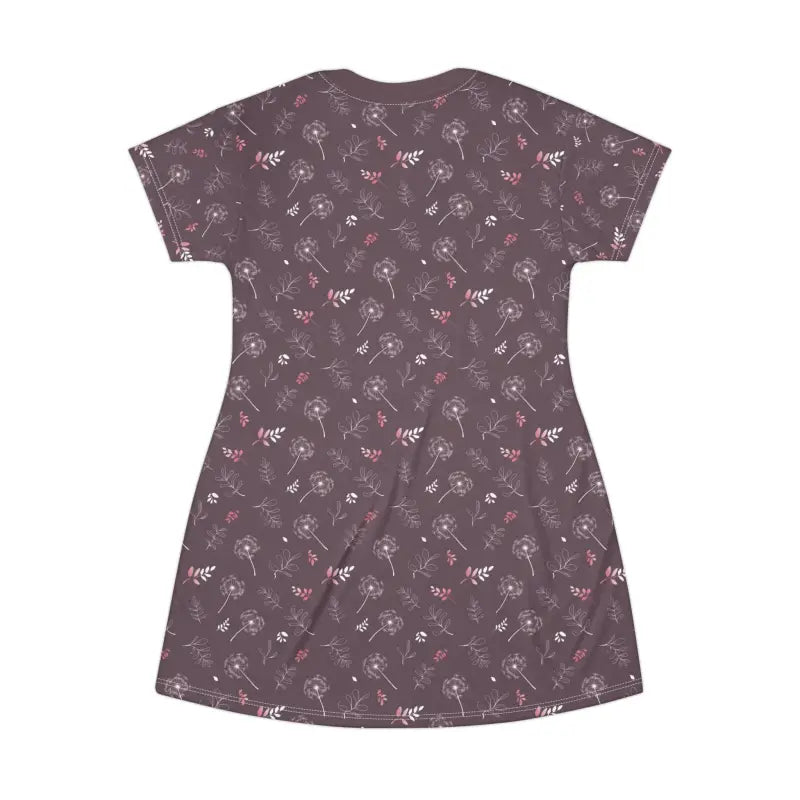 Dandelions on Mauve T-Shirt Dress - Comfort Fit - DipaliZ