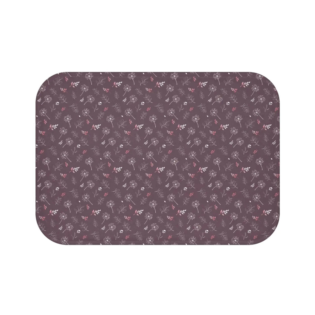 Dandelions Mauve Bath Mat - Dreamy Floral Bathroom Decor - DipaliZ