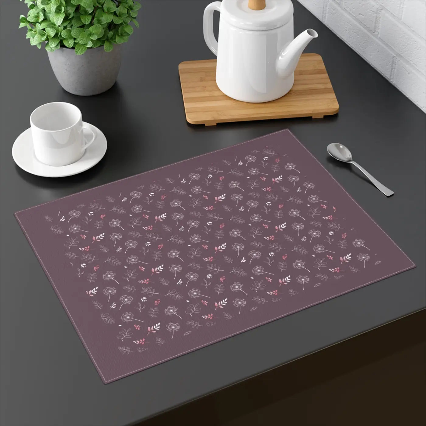 Vibrant Cotton Placemats - Double-Sided Dandelion Print - DipaliZ