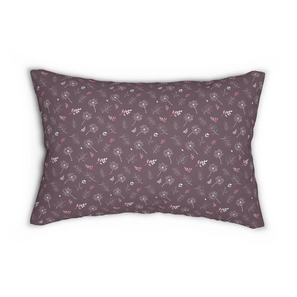 Mauve Spun Polyester Lumbar Pillow - Dandelion Glam Design - DipaliZ