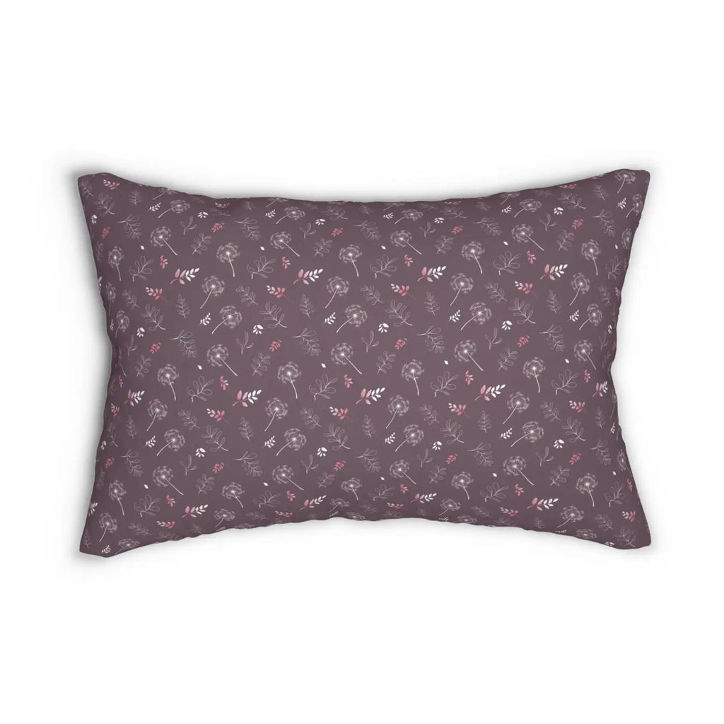 Mauve Spun Polyester Lumbar Pillow - Dandelion Glam Design - DipaliZ