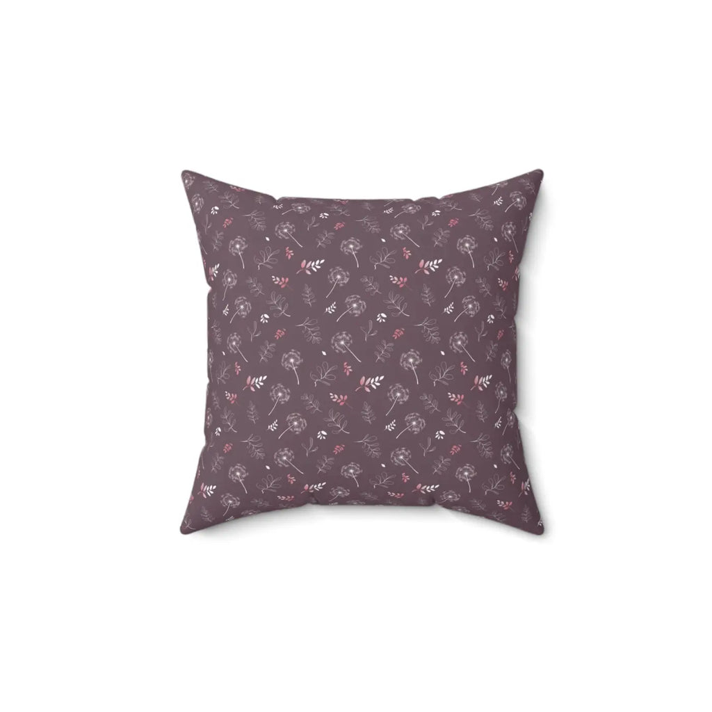 Dandelion Square Pillow - Mauve Polyester Cover - DipaliZ