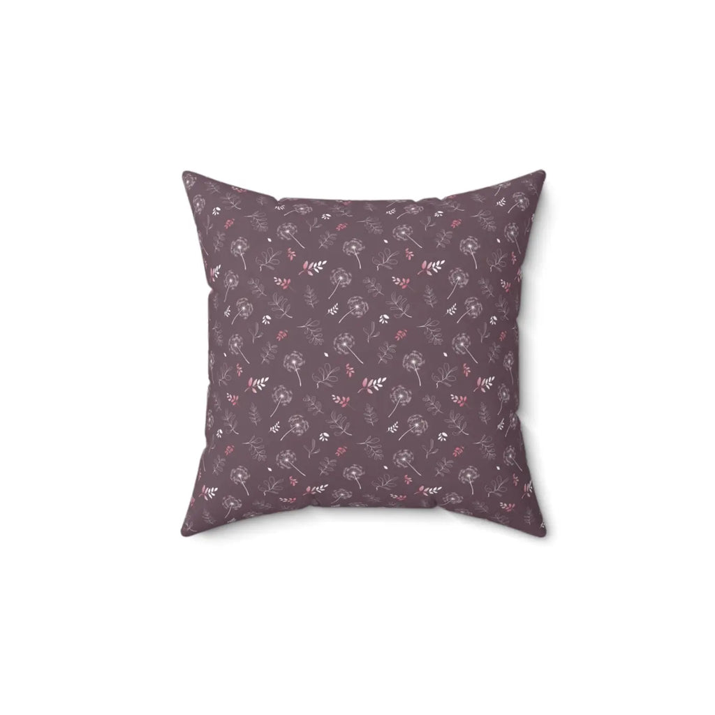 Dandelion Square Pillow - Mauve Polyester Cover - DipaliZ