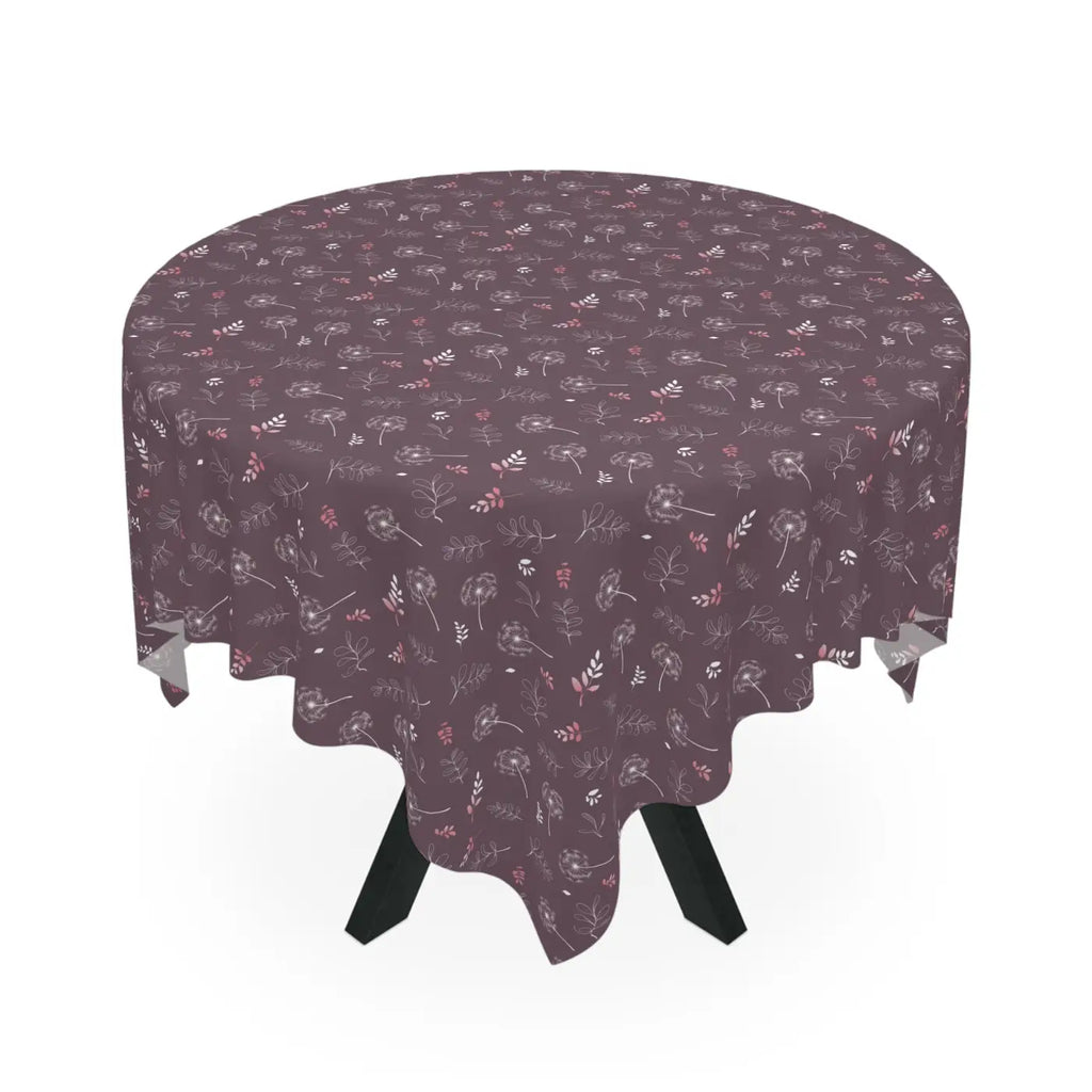 Mauve Tablecloth - Elegant One-Sided Print Polyester Fabric - DipaliZ