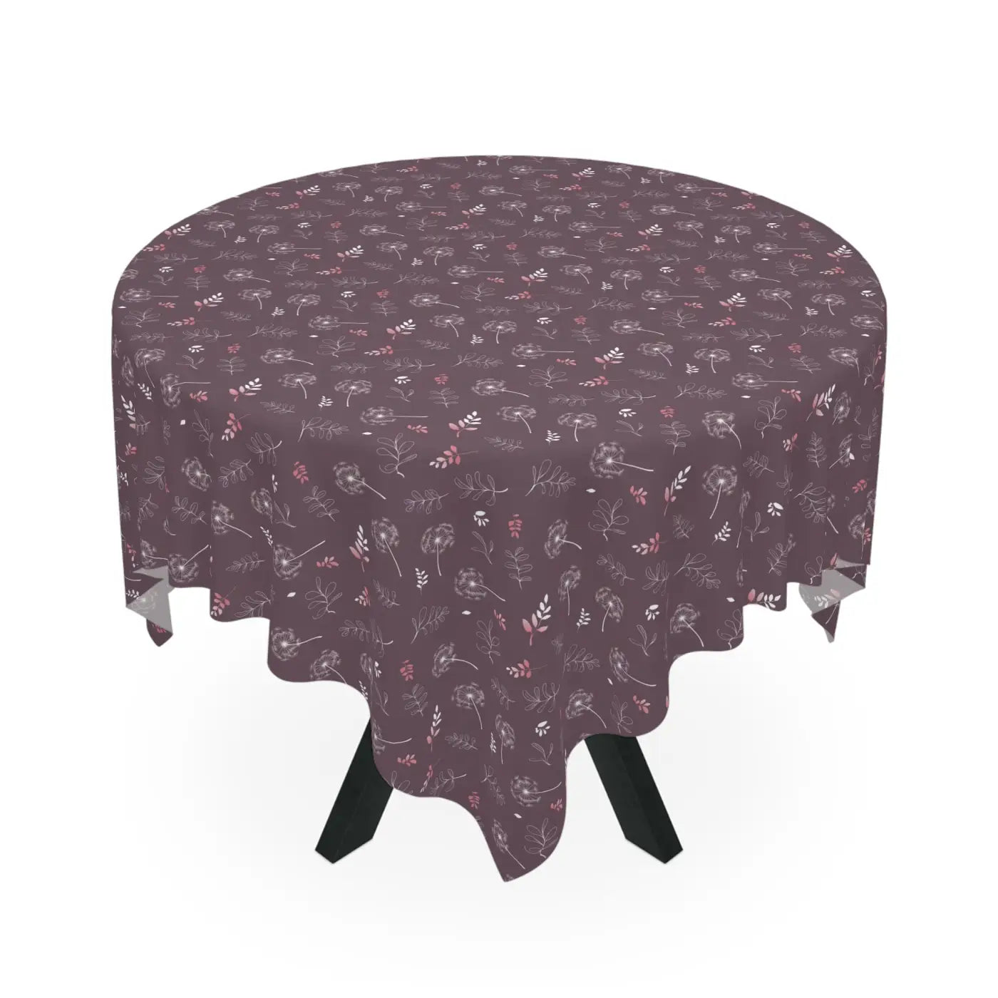Mauve Tablecloth - Elegant One-Sided Print Polyester Fabric - DipaliZ