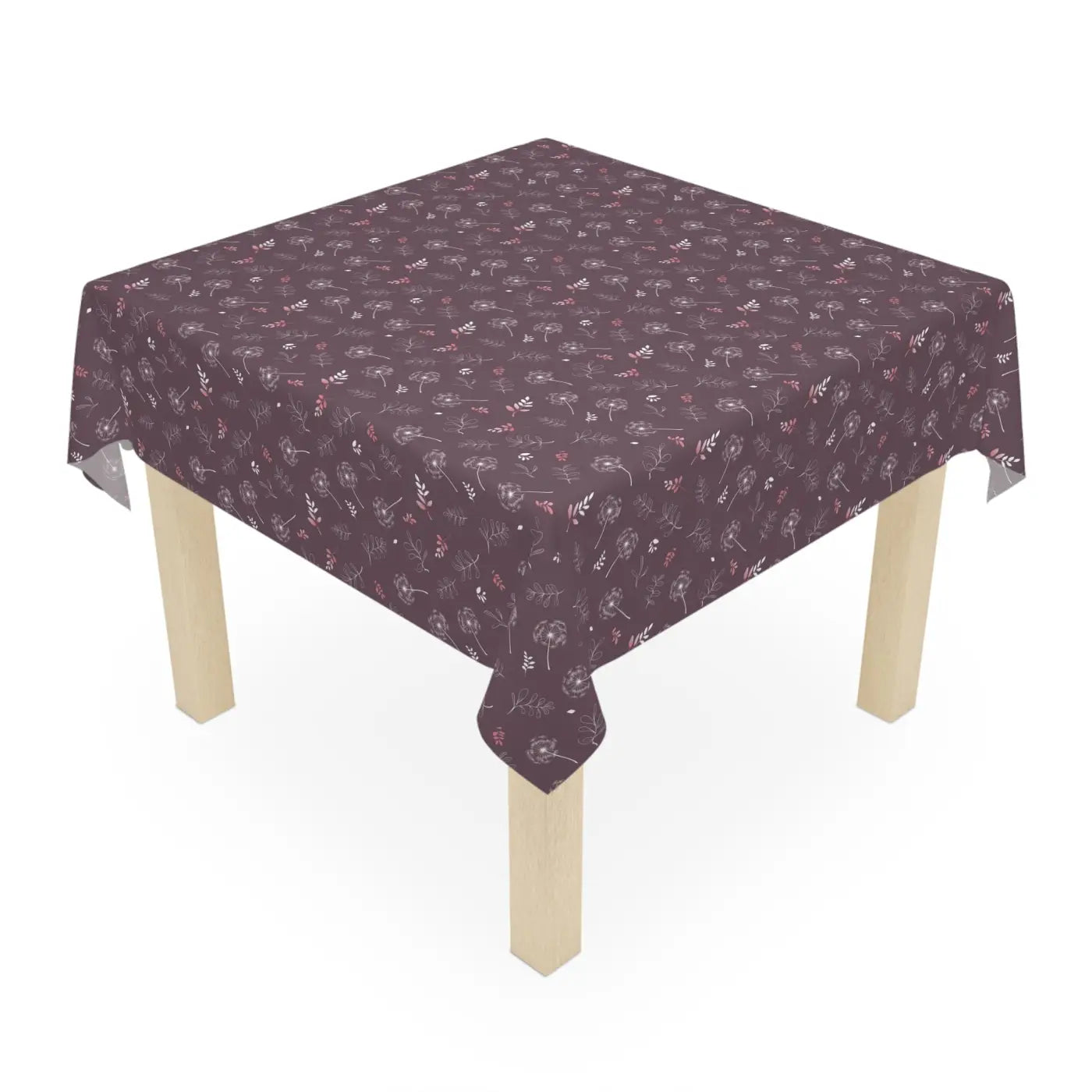Mauve Tablecloth - Elegant One-Sided Print Polyester Fabric - DipaliZ