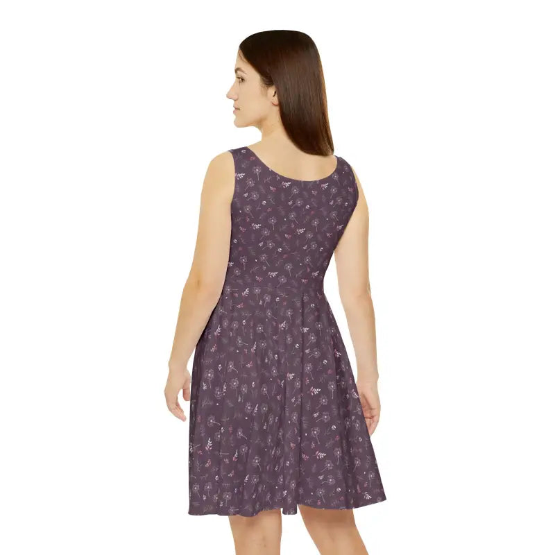 Dandelion Skater Dress - Mauve Floral Womens Apparel - DipaliZ