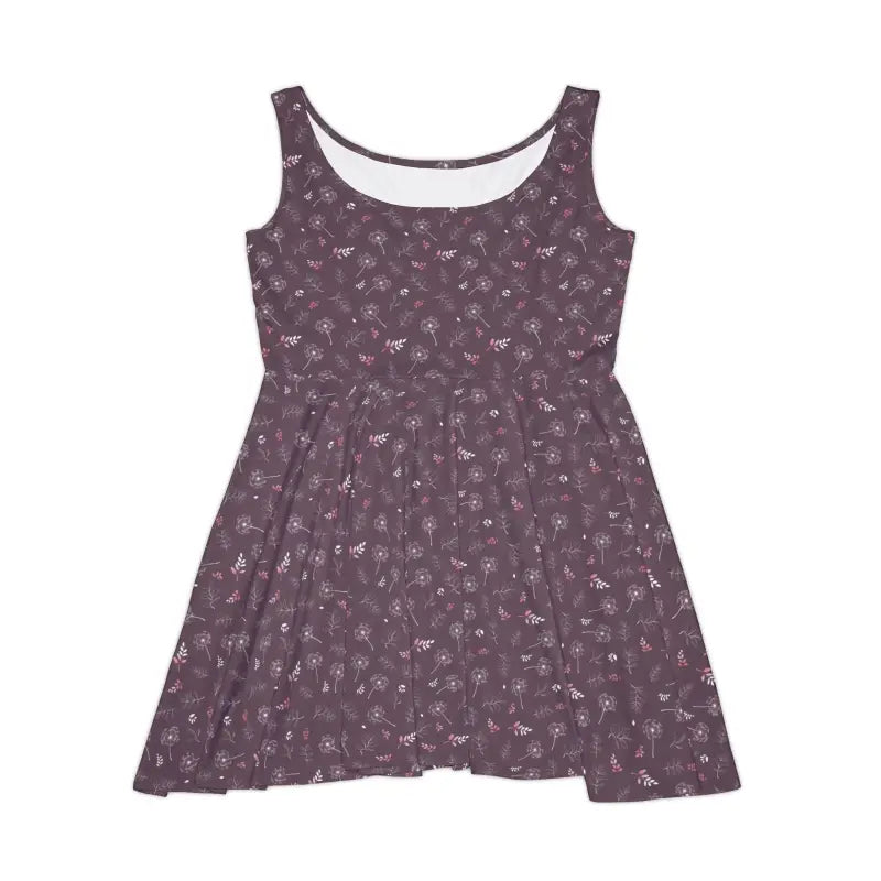 Dandelion Skater Dress - Mauve Floral Womens Apparel - DipaliZ