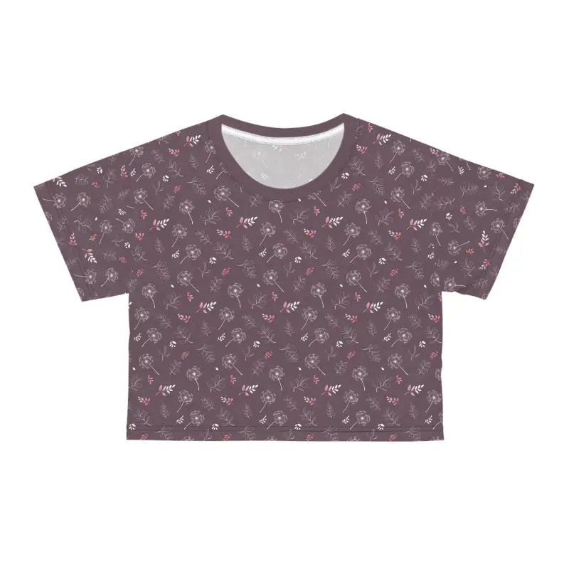 Dandelions Crop Top - Mauve AOP Silky Soft Polyester - DipaliZ