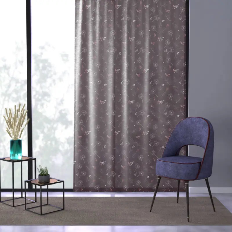 Dandelions Window Curtain - Mauve Home Decor - DipaliZ