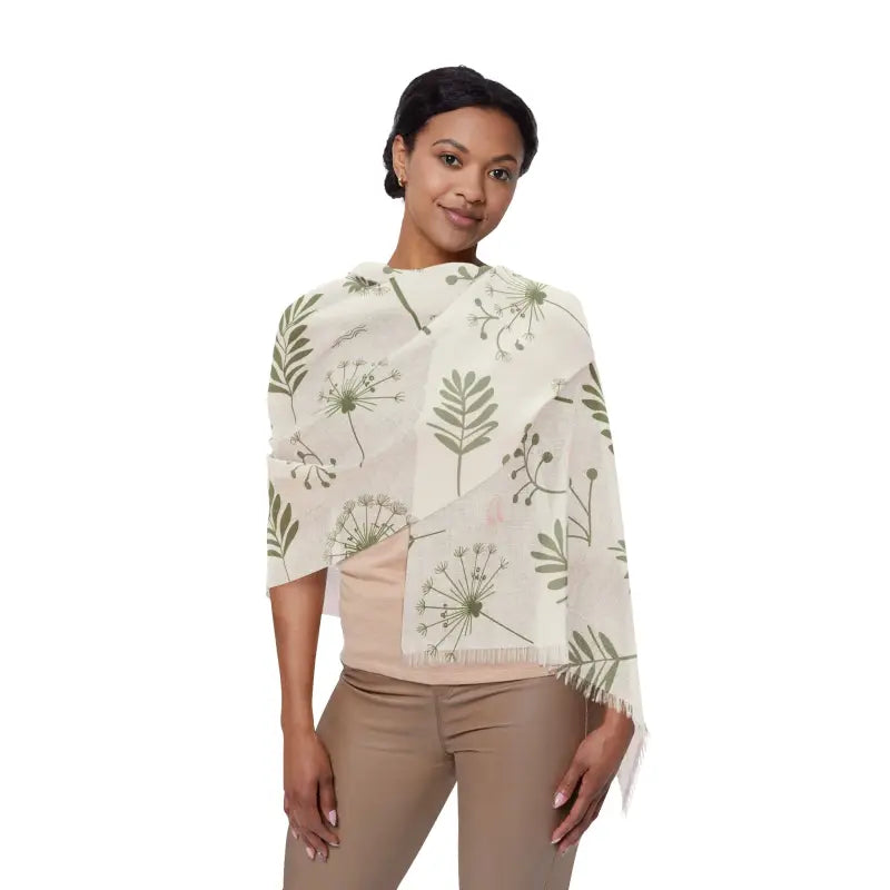 Lightweight Scarf - Dandelions and Leaves Print - DipaliZ