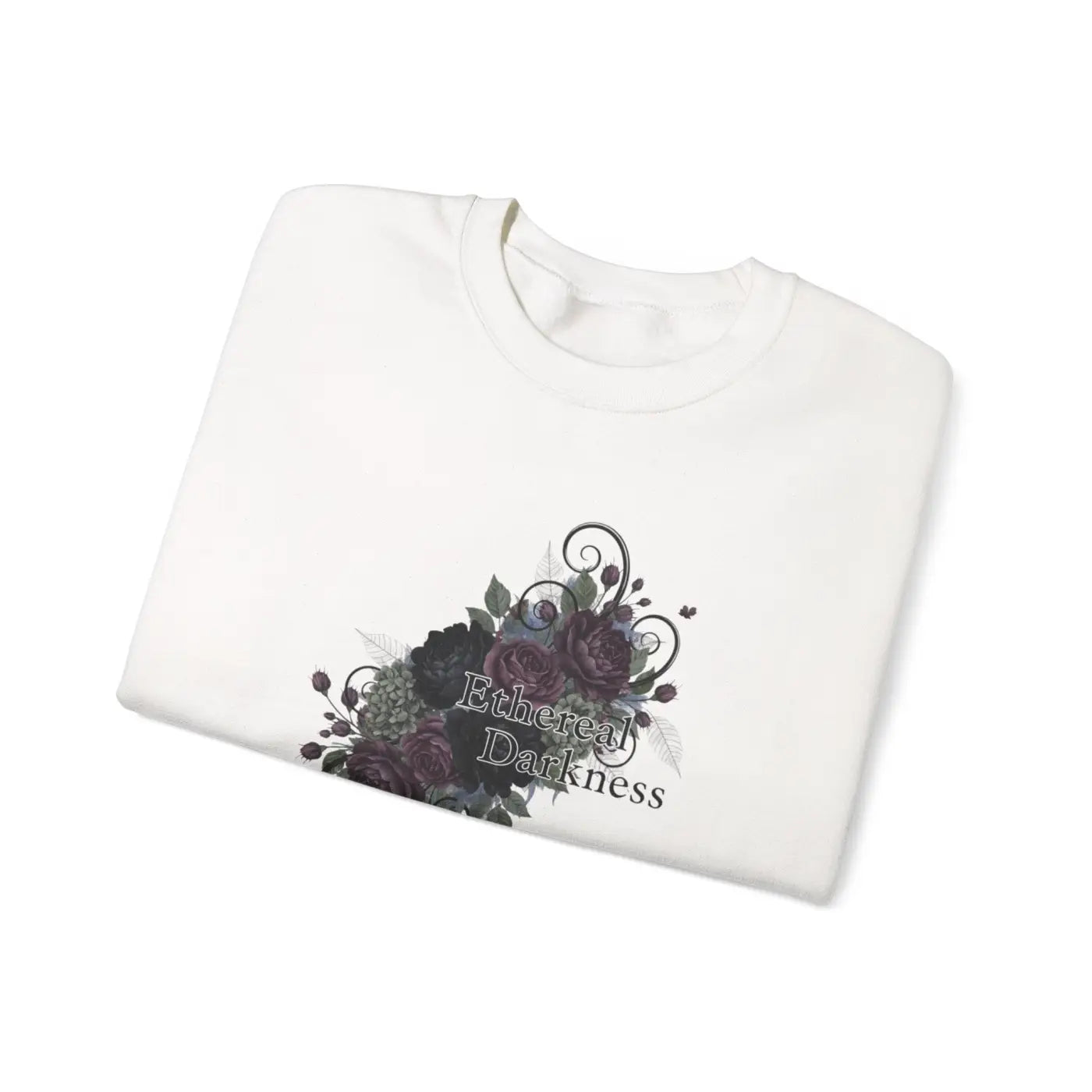 Dark Floral Sweatshirt - Moody Botanical Design - DipaliZ