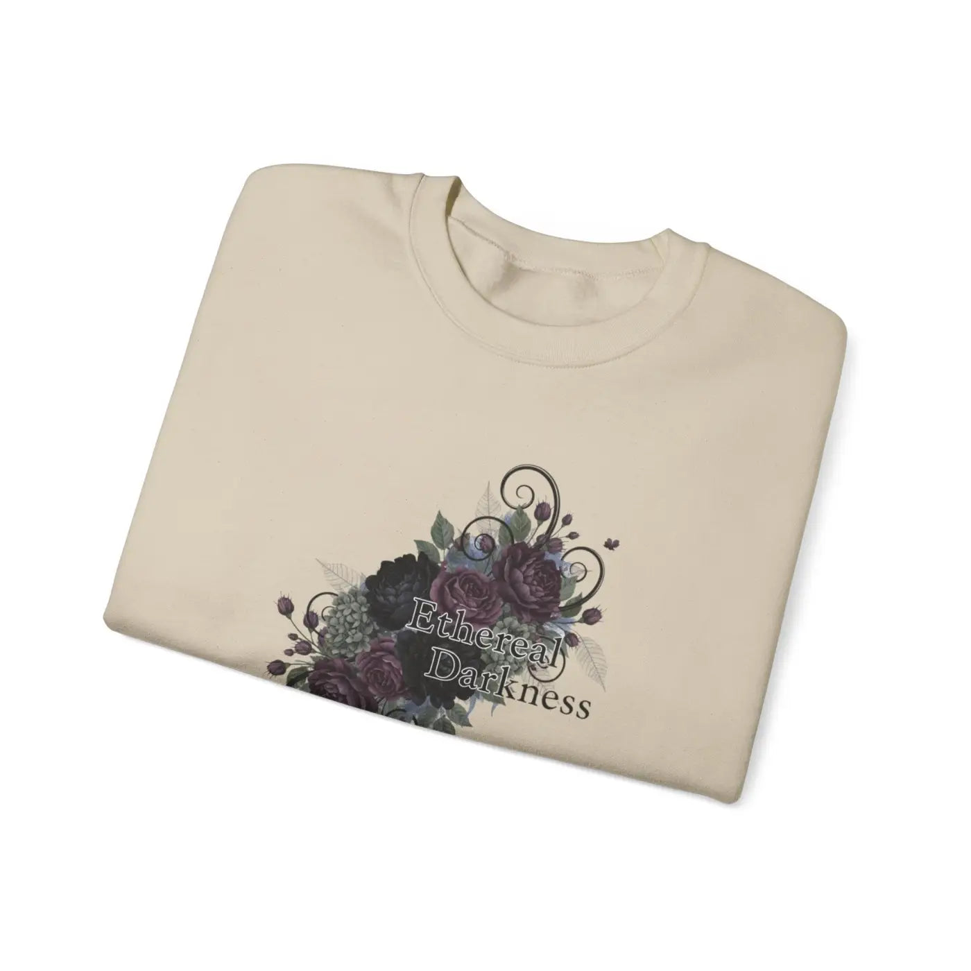 Dark Floral Sweatshirt - Moody Botanical Design - DipaliZ