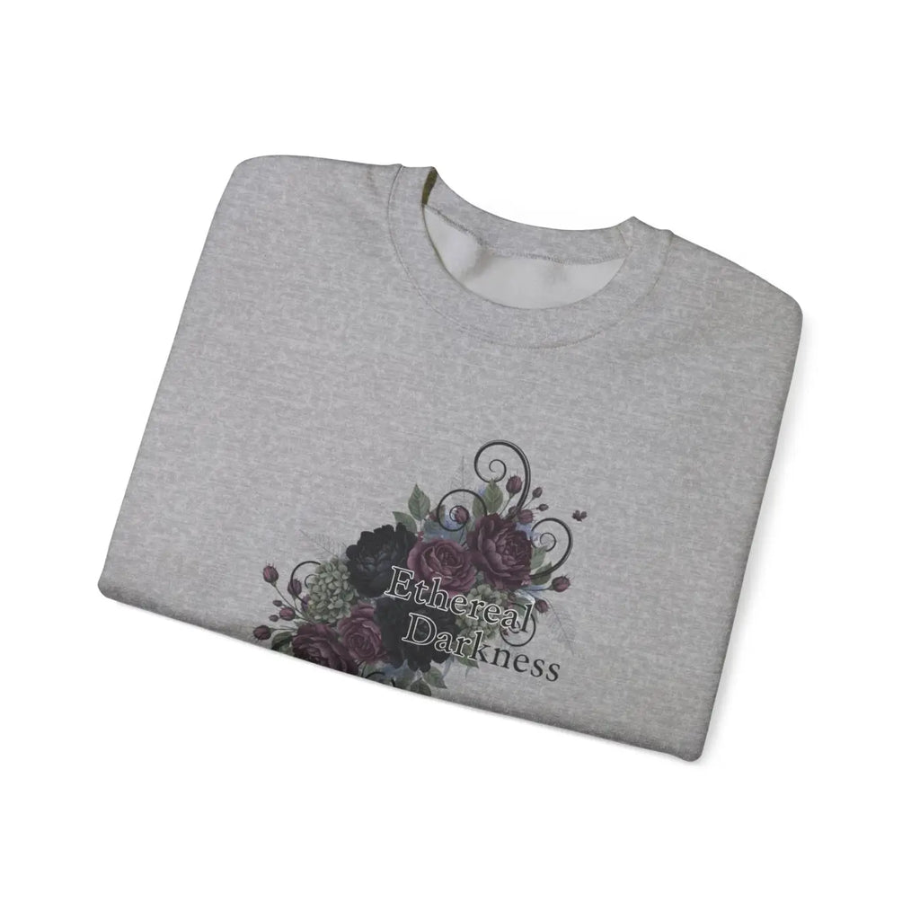 Dark Floral Sweatshirt - Moody Botanical Design - DipaliZ