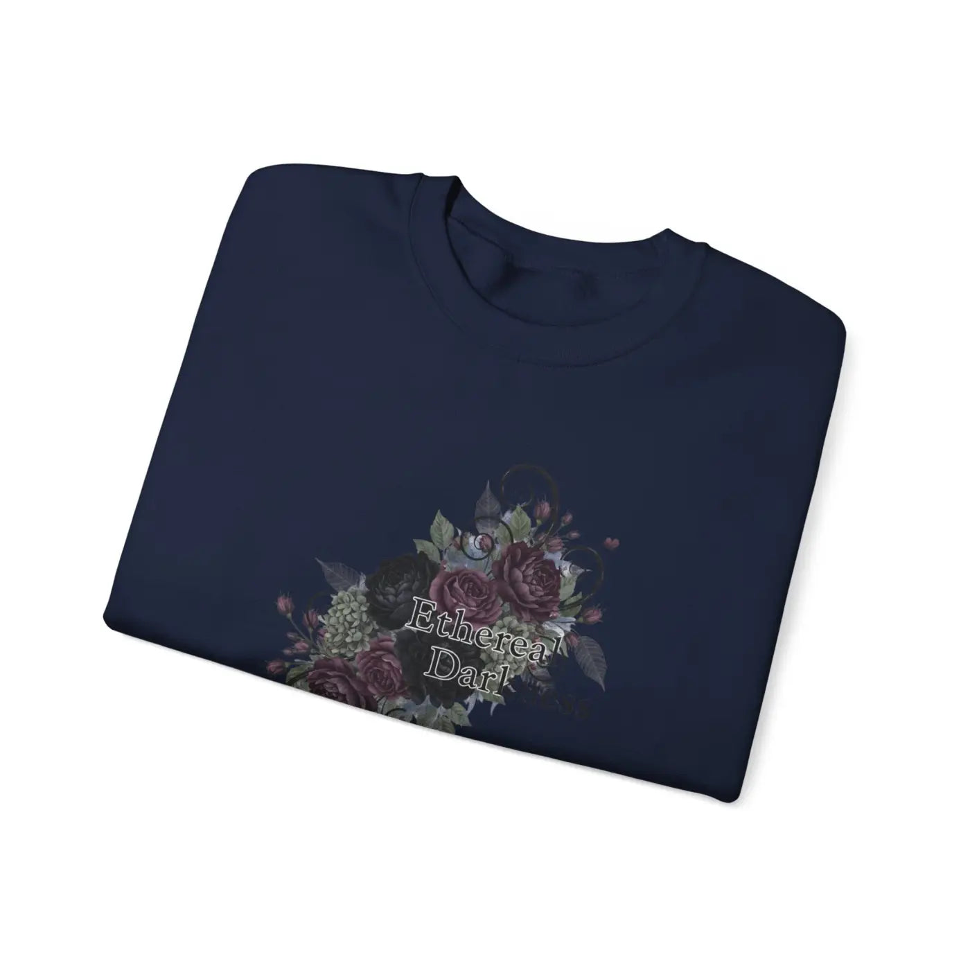 Dark Floral Sweatshirt - Moody Botanical Design - DipaliZ