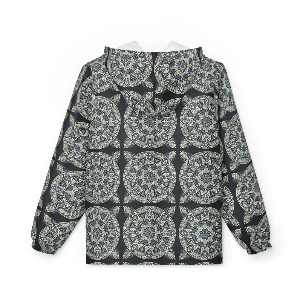 Unisex Windbreaker Jacket - Dark Geometric Sleek Design - DipaliZ