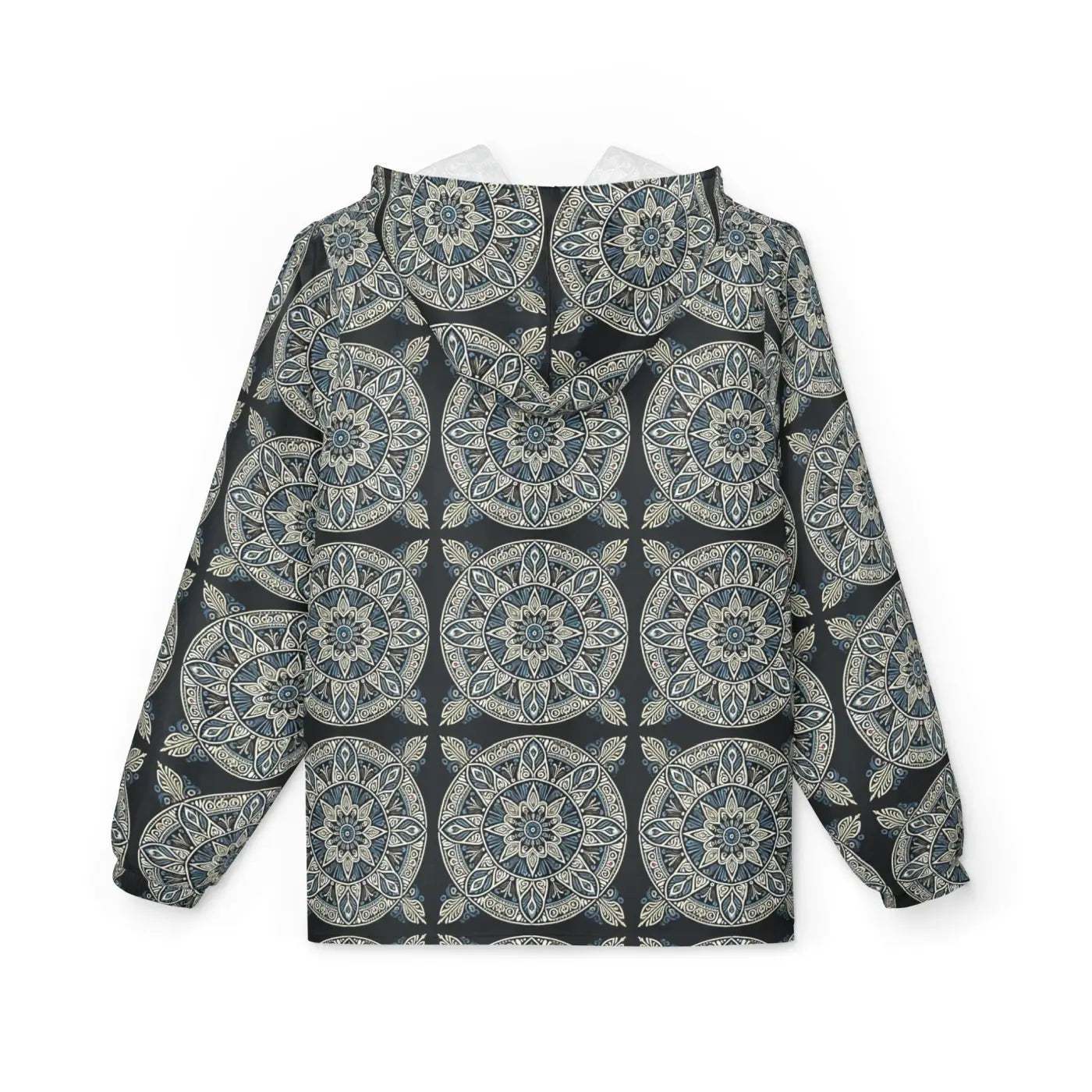 Unisex Windbreaker Jacket - Dark Geometric Sleek Design - DipaliZ