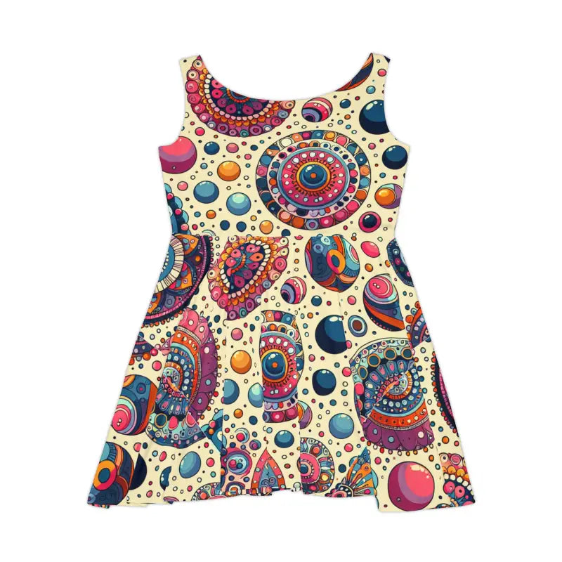Womens Skater Dress - Playful Dots Pattern - DipaliZ