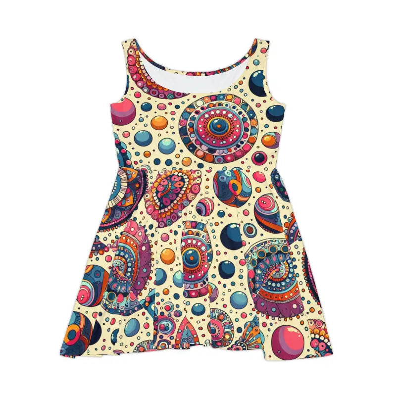 Womens Skater Dress - Playful Dots Pattern - DipaliZ