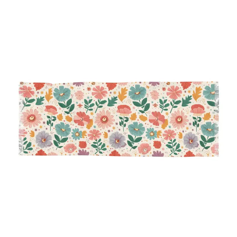 Pastel Floral Scarf - Polyester Fashion Accessory - DipaliZ