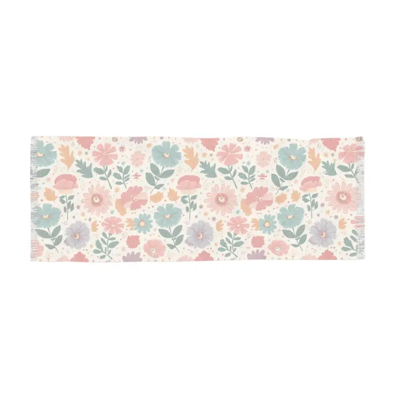 Pastel Floral Scarf - Polyester Fashion Accessory - DipaliZ