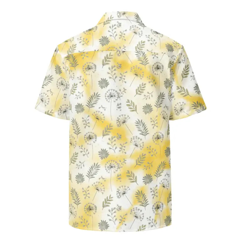 Yellow Tie Dye Unisex Button Shirt - Eco-Friendly Summer - DipaliZ