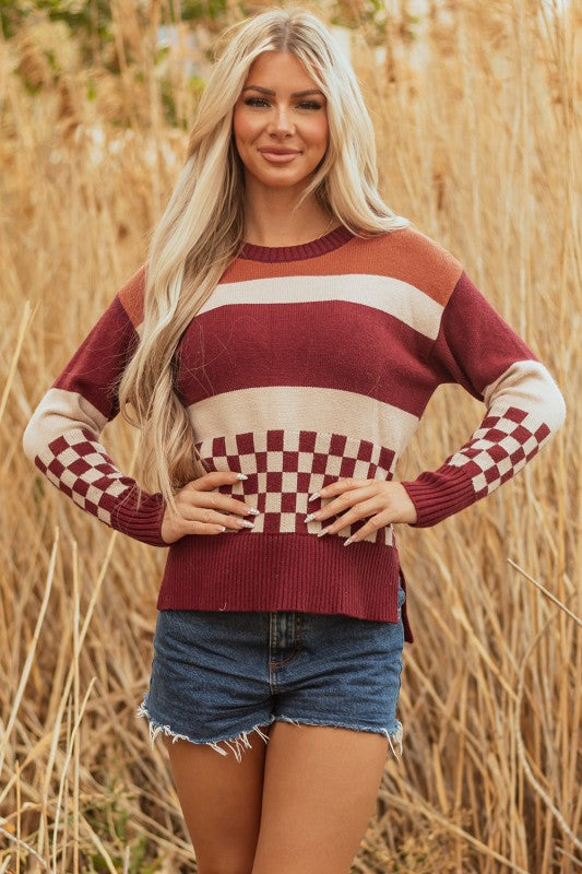 Noelle Checkered Knitted Sweater