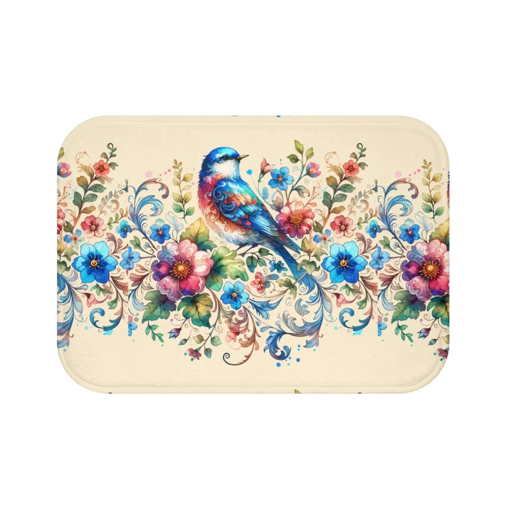 Moisture Absorbing Bath Mat - Bird and Flowers Design - DipaliZ