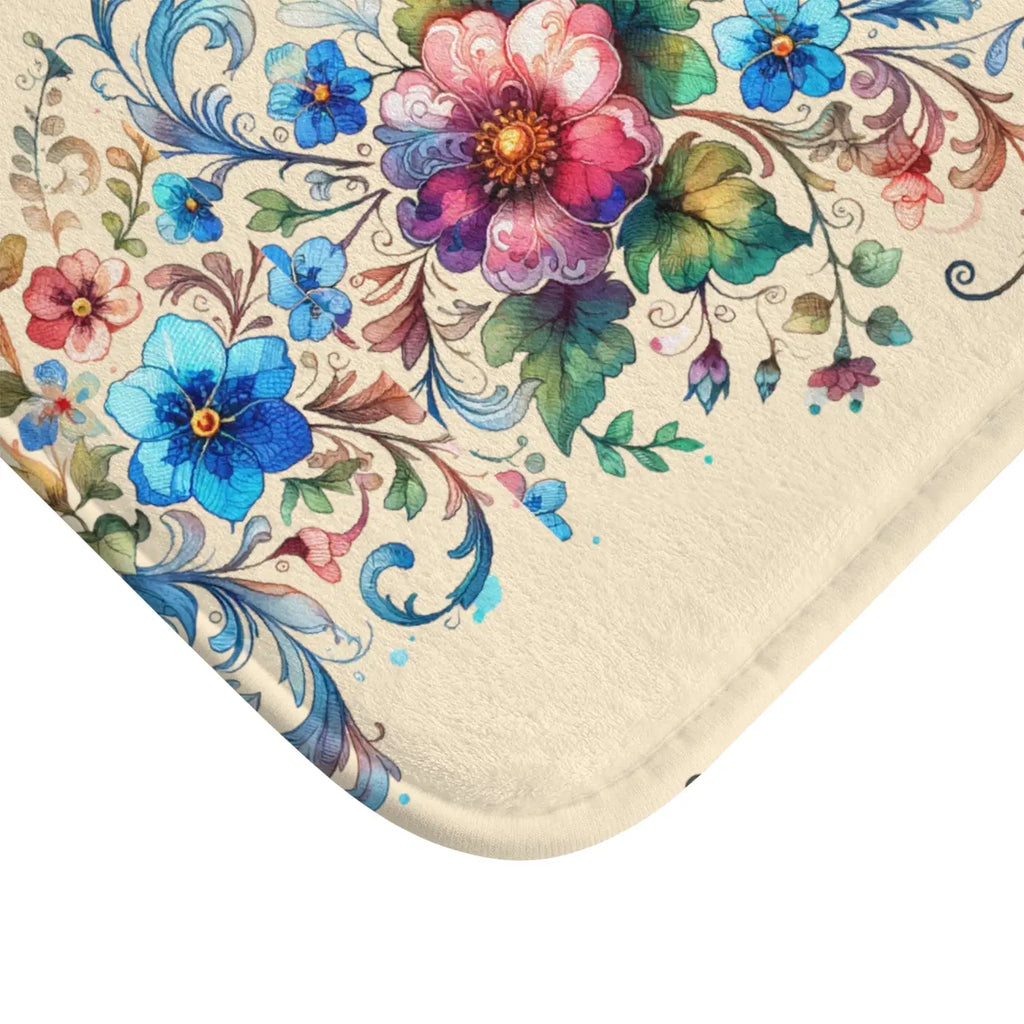 Moisture Absorbing Bath Mat - Bird and Flowers Design - DipaliZ