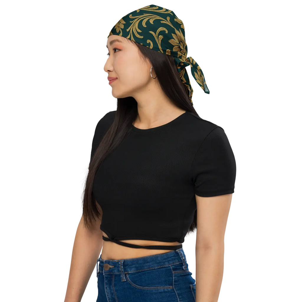 All-Over Print Bandana - Decorative Floral Recycled Polyester - DipaliZ