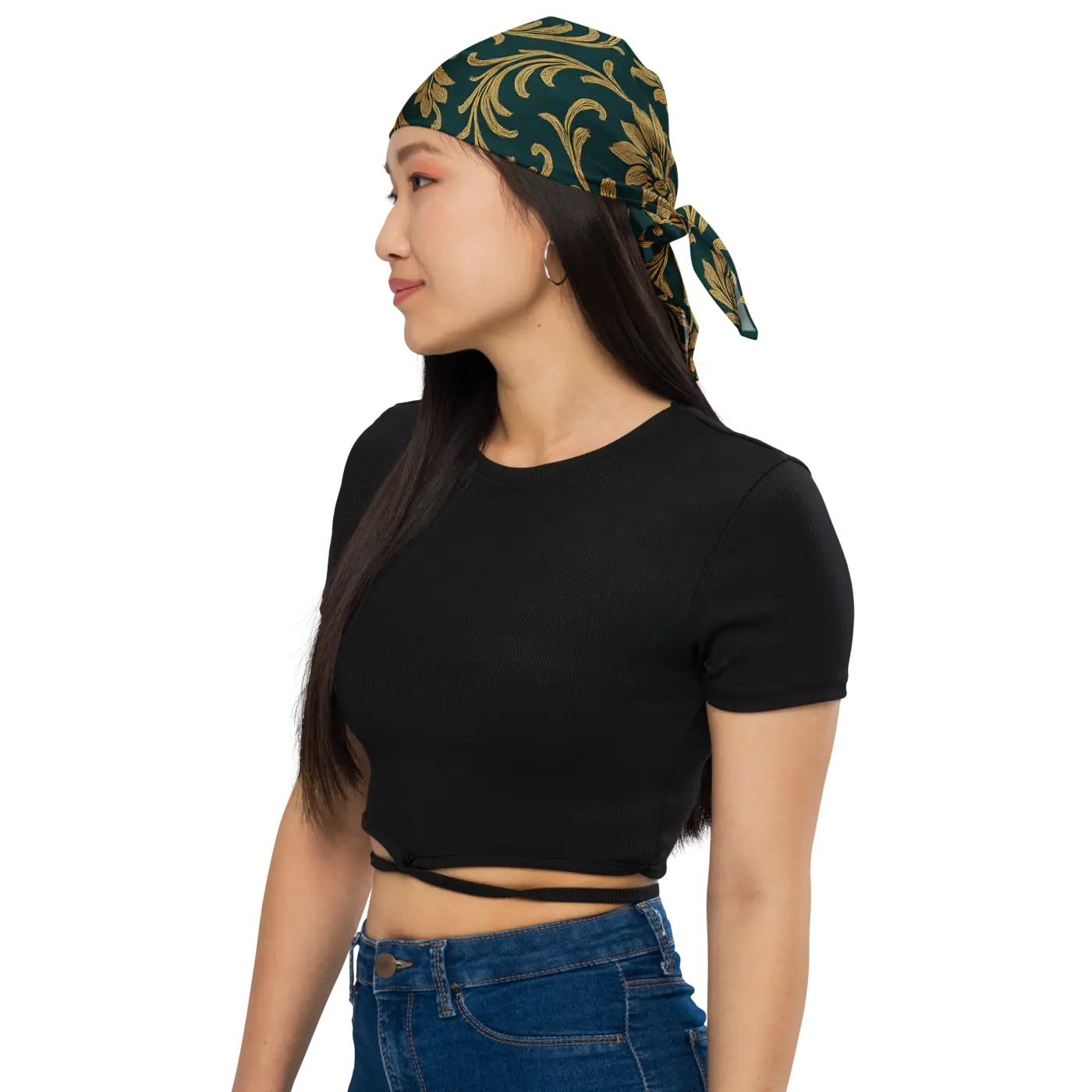 All-Over Print Bandana - Decorative Floral Recycled Polyester - DipaliZ