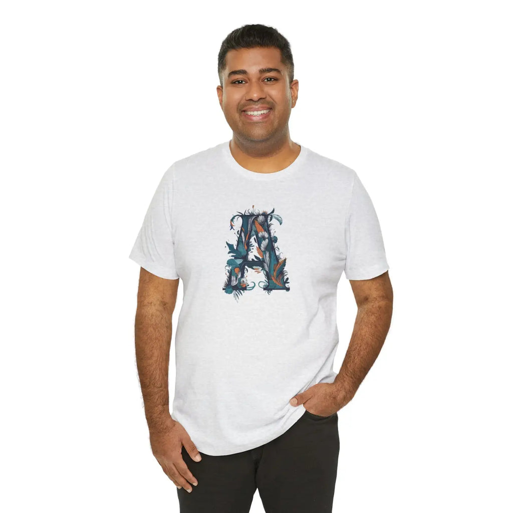 Decorative Letter A Unisex Jersey Short Sleeve Tee - DipaliZ