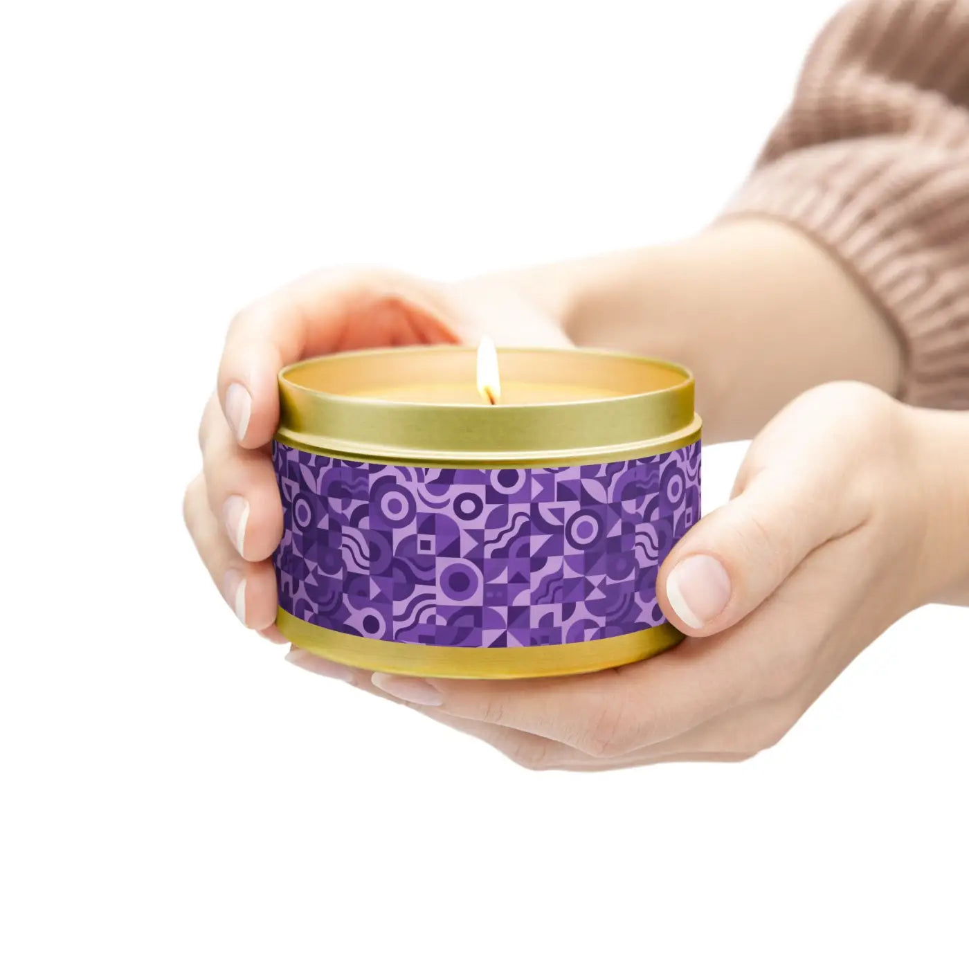 Hand-Poured Coconut Soy Candle - Reusable Decorative Tin - DipaliZ