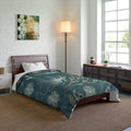 Teal Comforter - Delicate Flowers for Cold Days - DipaliZ