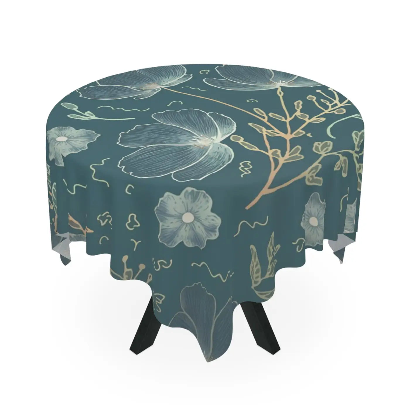 Whimsical Flower Tablecloth - One Sided Print Design - DipaliZ