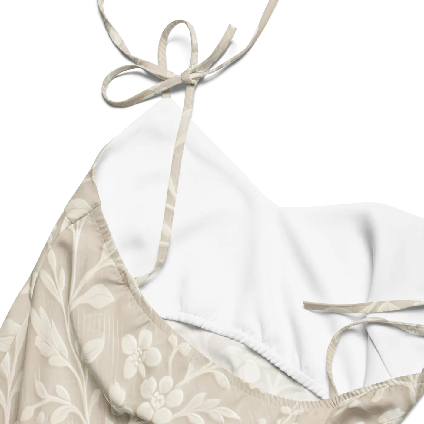 Floral Midi Dress - Delicate White Flowers Built-In Bra - DipaliZ