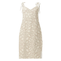 Floral Midi Dress - Delicate White Flowers Built-In Bra - DipaliZ