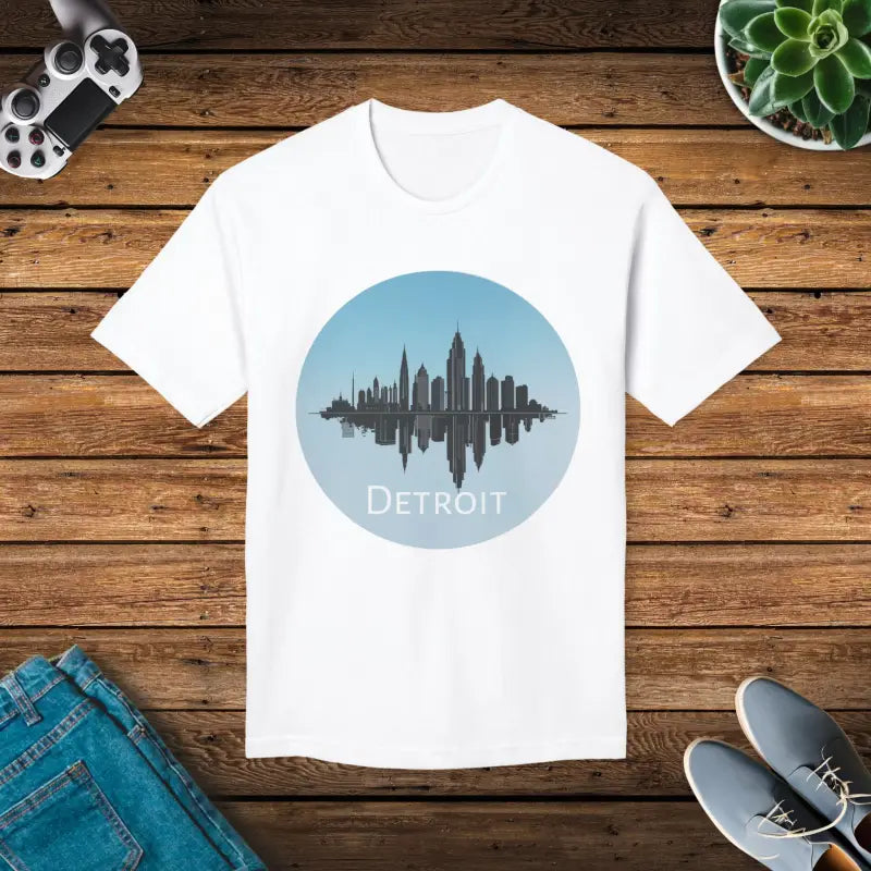 Detroit City Skyline Cotton Tee - Eco-Friendly Gifts - DipaliZ