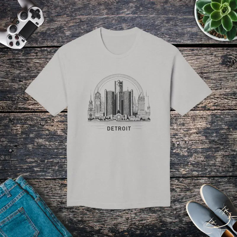 Detroit City Skyline Cotton Tee - Urban Style - DipaliZ