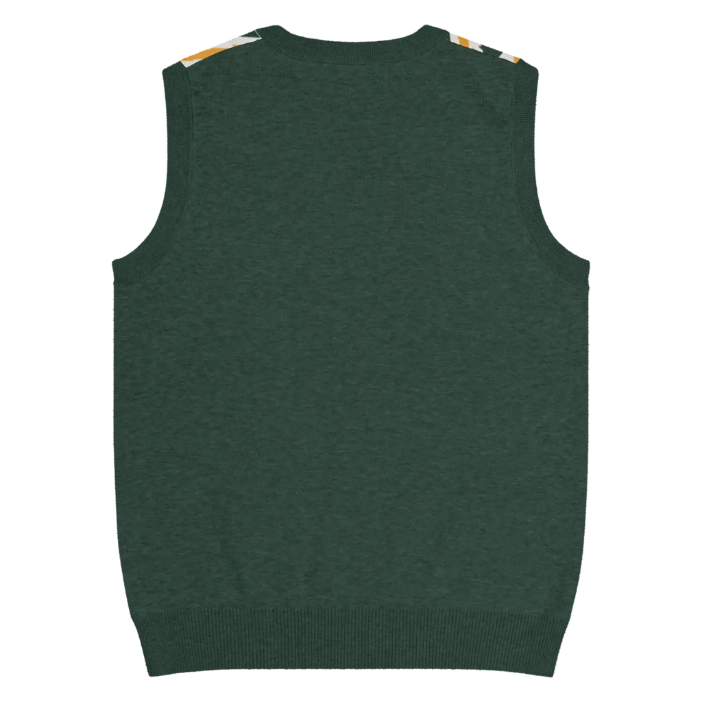 Knit V-Neck Vest - Diagonal Stripes Retro Chic - DipaliZ