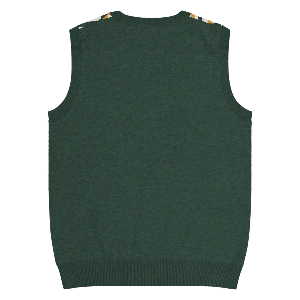 Knit V-Neck Vest - Diagonal Stripes Retro Chic - DipaliZ