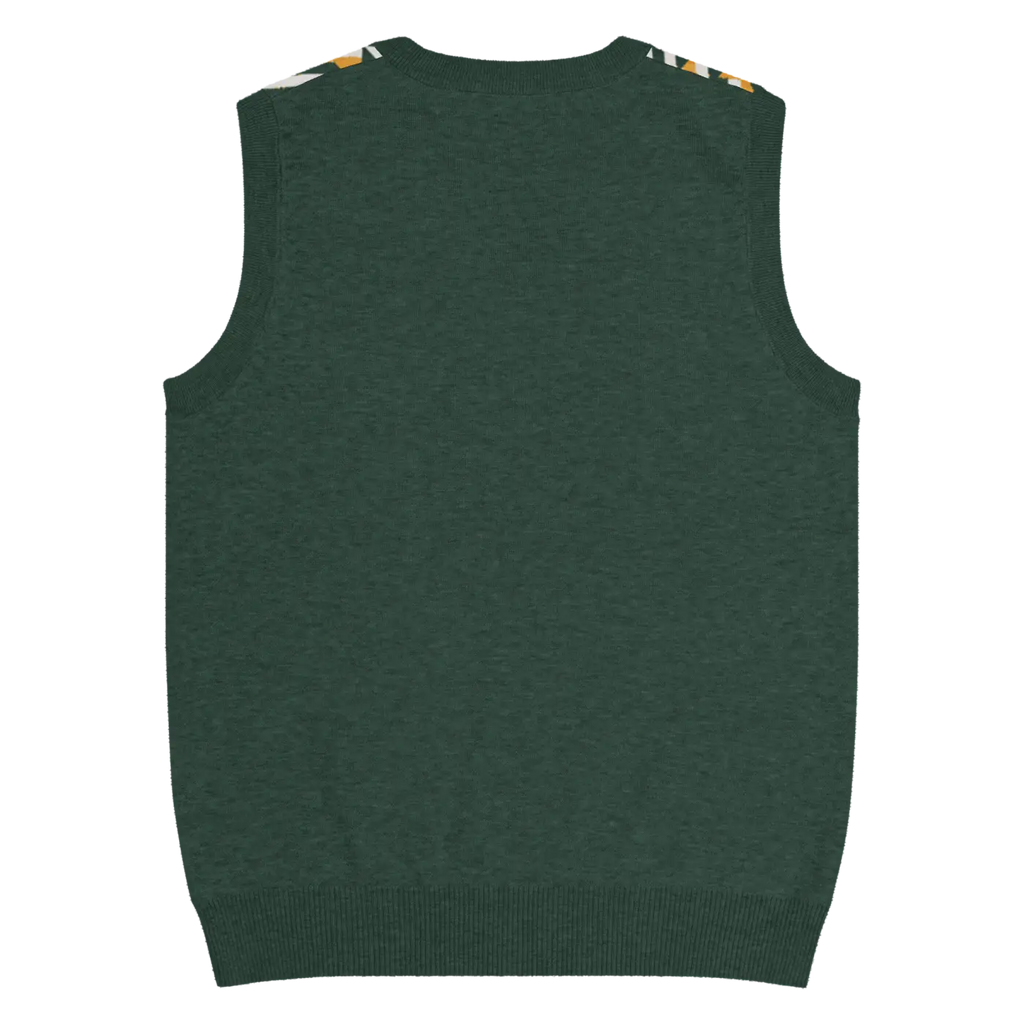 Knit V-Neck Vest - Diagonal Stripes Retro Chic - DipaliZ