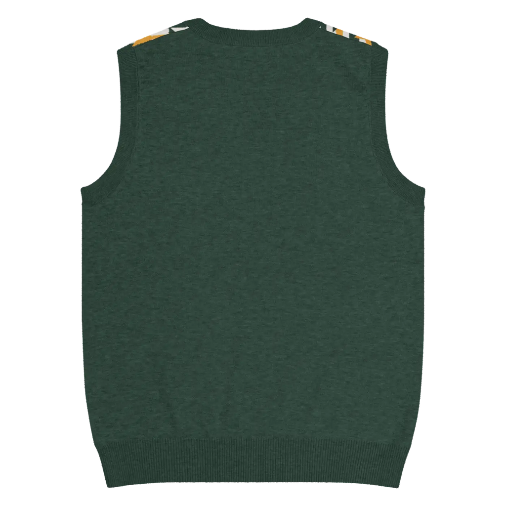 Knit V-Neck Vest - Diagonal Stripes Retro Chic - DipaliZ