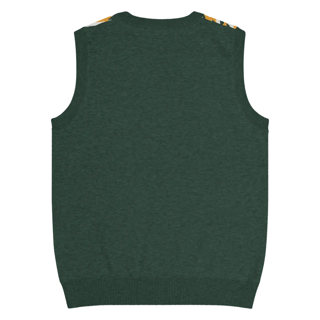 Knit V-Neck Vest - Diagonal Stripes Retro Chic - DipaliZ