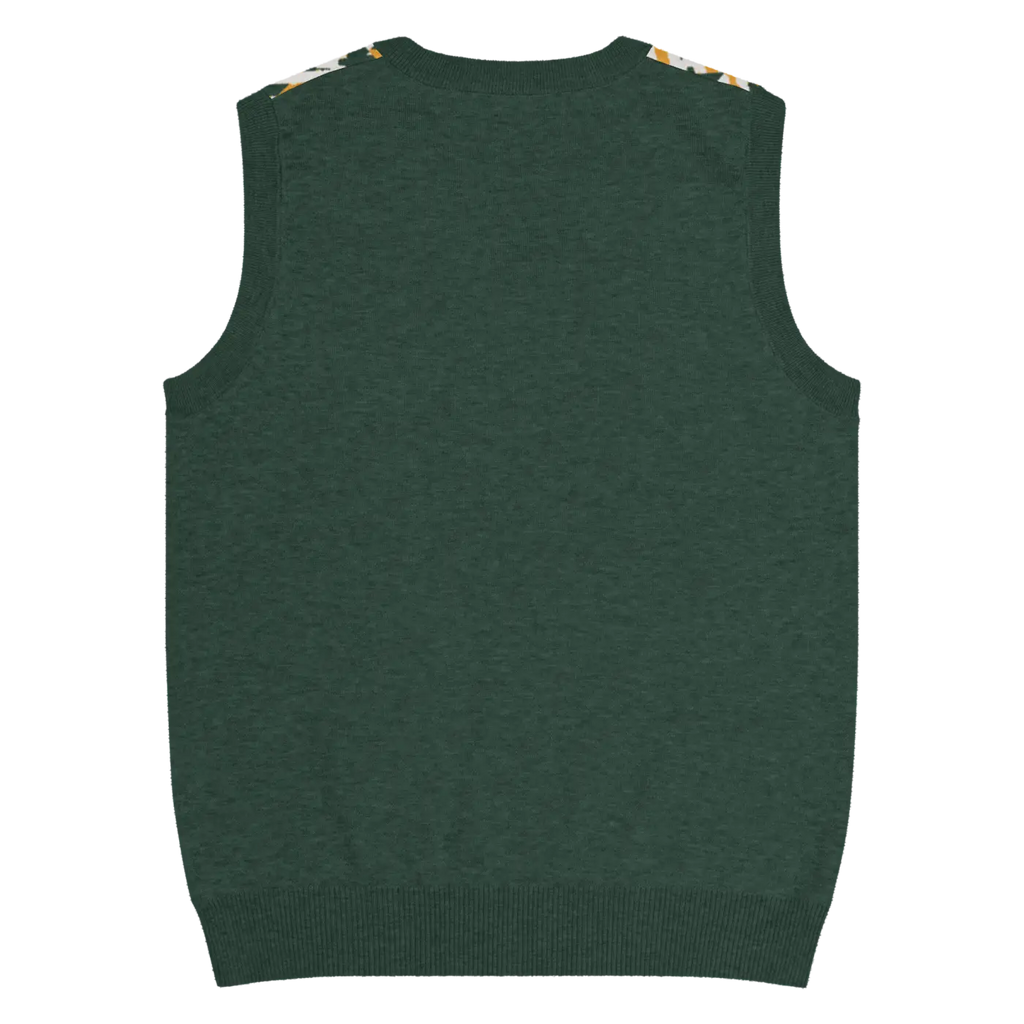 Knit V-Neck Vest - Diagonal Stripes Retro Chic - DipaliZ