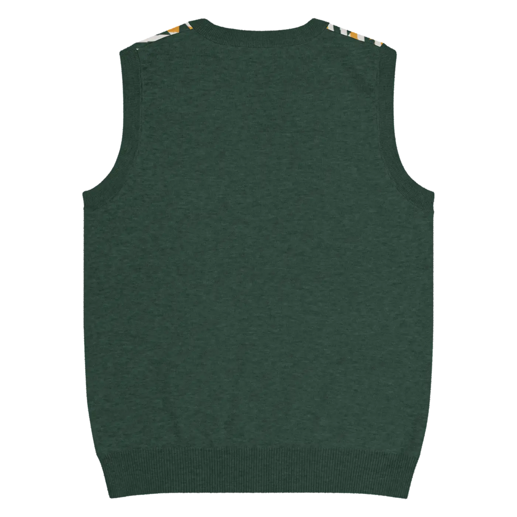 Knit V-Neck Vest - Diagonal Stripes Retro Chic - DipaliZ